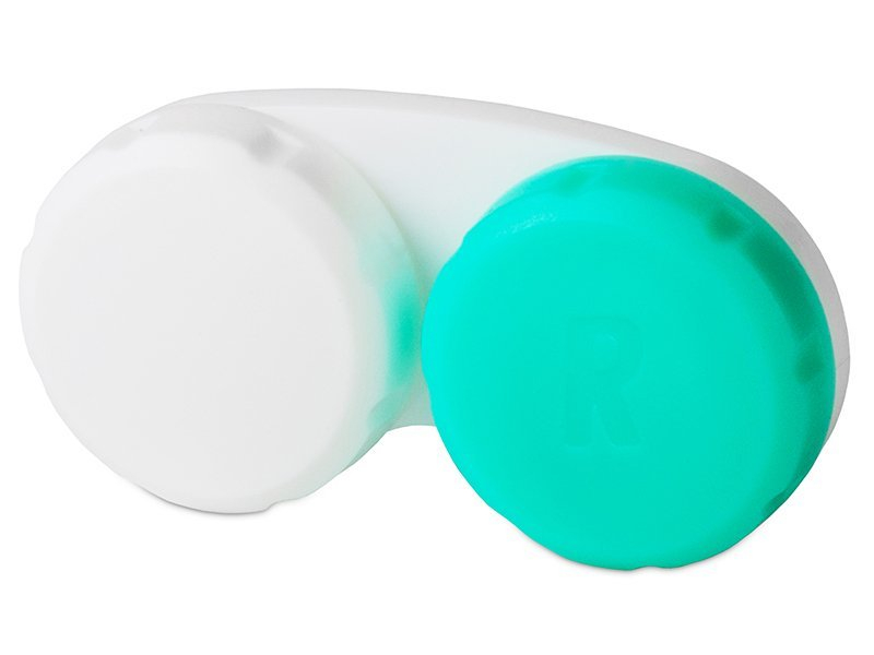 Kontaktlēcu konteineris - zaļā un baltā krāsā 
