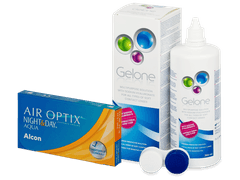 Air Optix Night and Day Aqua (6 lēcas) + Gelone Šķīdums 360 ml