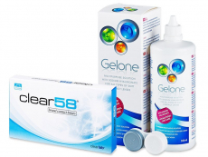 Clear 58 (6 lēcas) + Gelone Šķīdums 360 ml