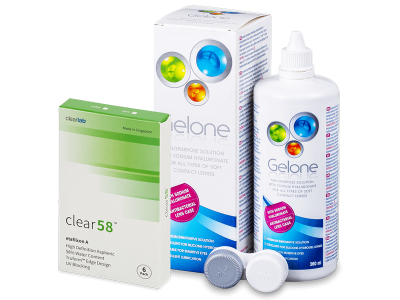Clear 58 (6 lēcas) + Gelone Šķīdums 360 ml