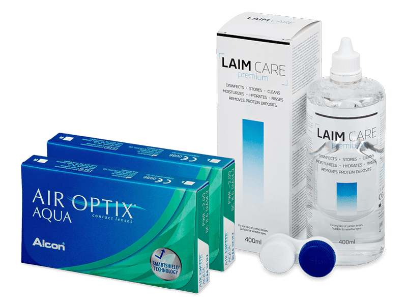 Air Optix Aqua (2x3 lēcas) + Laim Care Šķīdums 400 ml