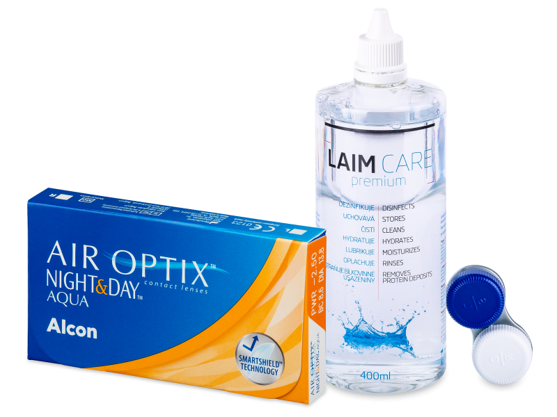 Air Optix Night and Day Aqua (6 lēcas) + Laim-Care šķīdums 400ml