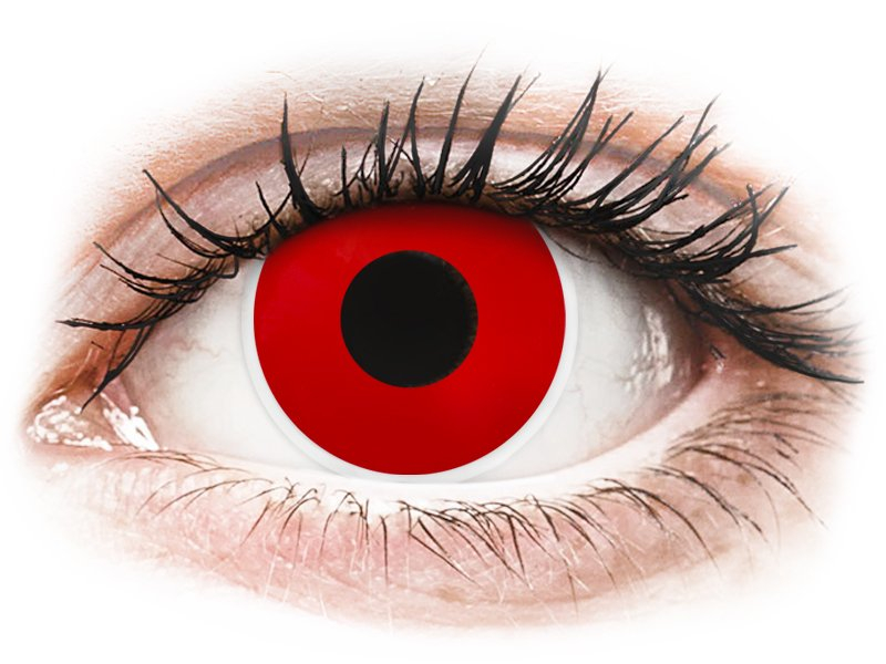 ColourVUE Crazy Lens - Red Devil - bez dioptrijas (2 lēcas)