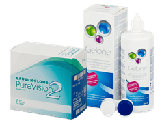 PureVision 2 (6 lēcas) + Gelone Šķīdums 360 ml