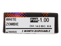 ColourVUE Crazy Lens - White Zombie - ar dioptriju (2 lēcas)