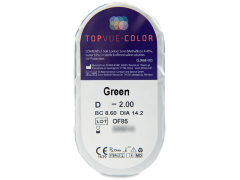TopVue Color - Green - ar dioptriju (2 lēcas)