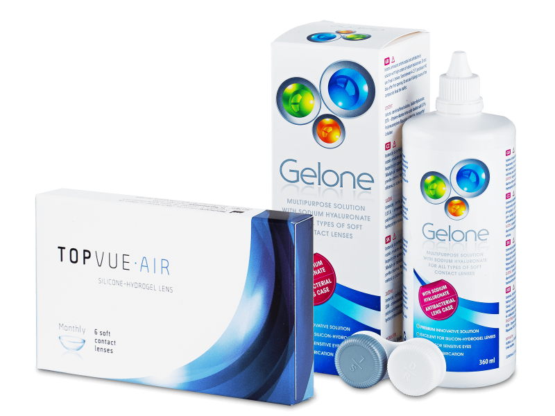 TopVue Air (6 kontaktlēcas) + Gelone Šķīdums 360 ml