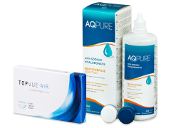 TopVue Air (6 kontaktlēcas) + AQ Pure Šķīdums 360 ml