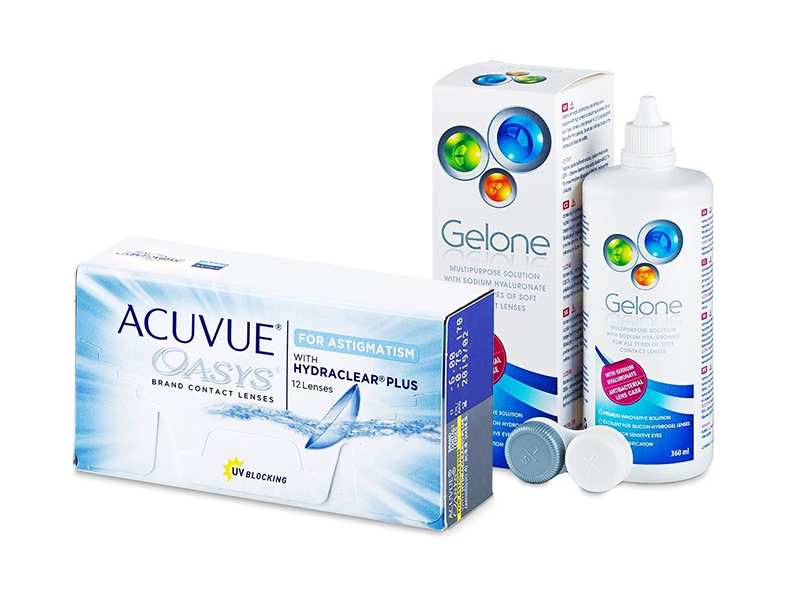 Acuvue Oasys for Astigmatism (12 lēcas) + Gelone Šķīdums 360 ml