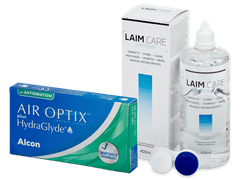 Air Optix plus HydraGlyde for Astigmatism (6 lēcas) + Laim Care Šķīdums 400 ml
