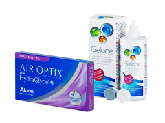 Air Optix plus HydraGlyde Multifocal (3 lēcas) + Gelone Šķīdums 360 ml