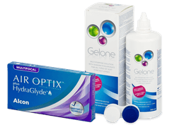 Air Optix plus HydraGlyde Multifocal (6 lēcas) + Gelone Šķīdums 360 ml