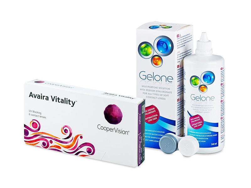 Avaira Vitality (6 lēcas) + Gelone Šķīdums 360 ml