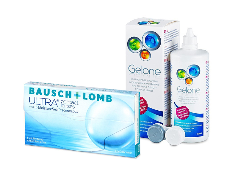 Bausch + Lomb ULTRA (3 lēcas) + Gelone Šķīdums 360 ml