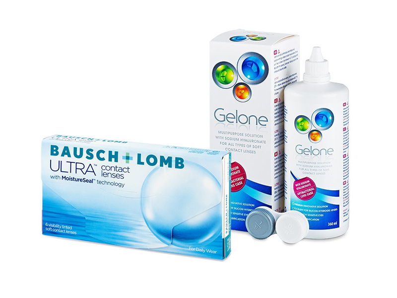Bausch + Lomb ULTRA (6 lēcas) + Gelone Šķīdums 360 ml