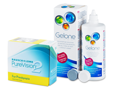 PureVision 2 for Presbyopia (6 lēcas) + Gelone Šķīdums 360 ml