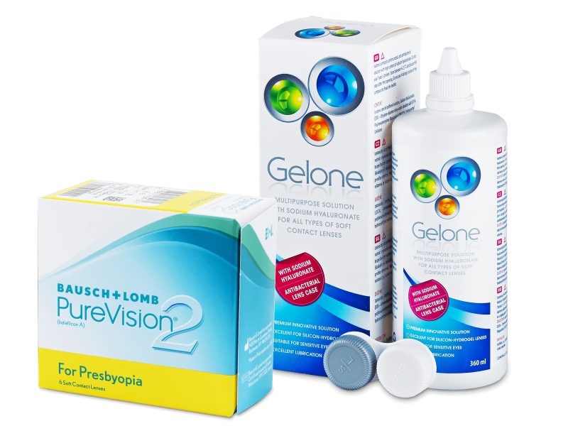 PureVision 2 for Presbyopia (6 lēcas) + Gelone Šķīdums 360 ml