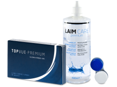 TopVue Premium (6 kontaktlēcas) + LAIM-CARE šķīdums 400 ml