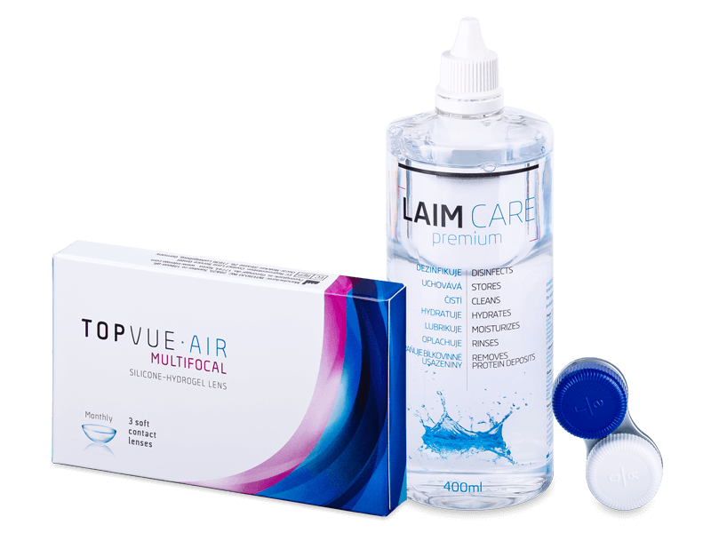TopVue Air Multifocal (3 kontaktlēcas) + Laim-Care Šķīdums 400 ml