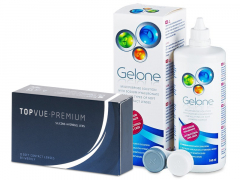 TopVue Premium (12 lēcas) + Gelone Šķīdums 360 ml