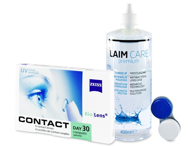 Carl Zeiss Contact Day 30 Compatic (6 lēcas) + Laim-Care Solution 400 ml