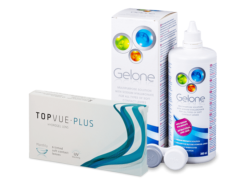 TopVue Monthly Plus (6 kontaktlēcas) + Gelone Šķīdums 360 ml