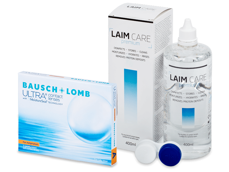 Bausch + Lomb ULTRA for Astigmatism (3 lēcas) + Laim-Care Šķīdums 400 ml