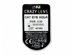 CRAZY LENS - Cat Eye Aqua - dienas bez dioptrijas (2 lēcas)