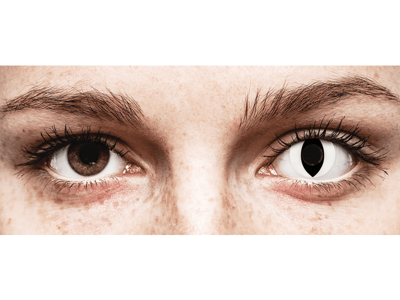 CRAZY LENS - Cat Eye White - dienas bez dioptrijas (2 lēcas)