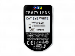 CRAZY LENS - Cat Eye White - dienas bez dioptrijas (2 lēcas)