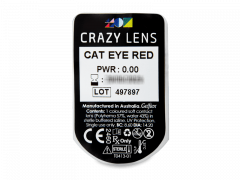 CRAZY LENS - Cat Eye Red - dienas bez dioptrijas (2 lēcas)
