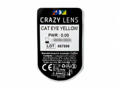 CRAZY LENS - Cat Eye Yellow - dienas bez dioptrijas (2 lēcas)