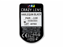 CRAZY LENS - Harlequin Black - dienas ar dioptriju (2 lēcas)