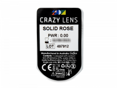 CRAZY LENS - Solid Rose - dienas bez dioptrijas (2 lēcas)