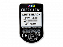 CRAZY LENS - White Black - dienas ar dioptriju (2 lēcas)