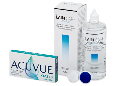 Acuvue Oasys Multifocal (6 lēcas) + LAIM-CARE Šķīdums 400 ml