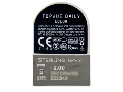 TopVue Daily Color - Sterling Grey - dienas ar dioptriju (2 lēcas)