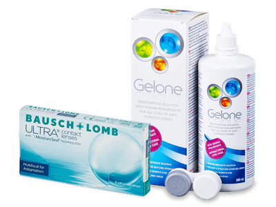 Bausch + Lomb ULTRA Multifocal for Astigmatism (6 lēcas) + Gelone šķīdums 360 ml