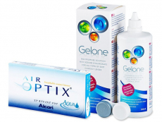 Air Optix Aqua (6 lēcas) + Gelone šķīdums 360 ml