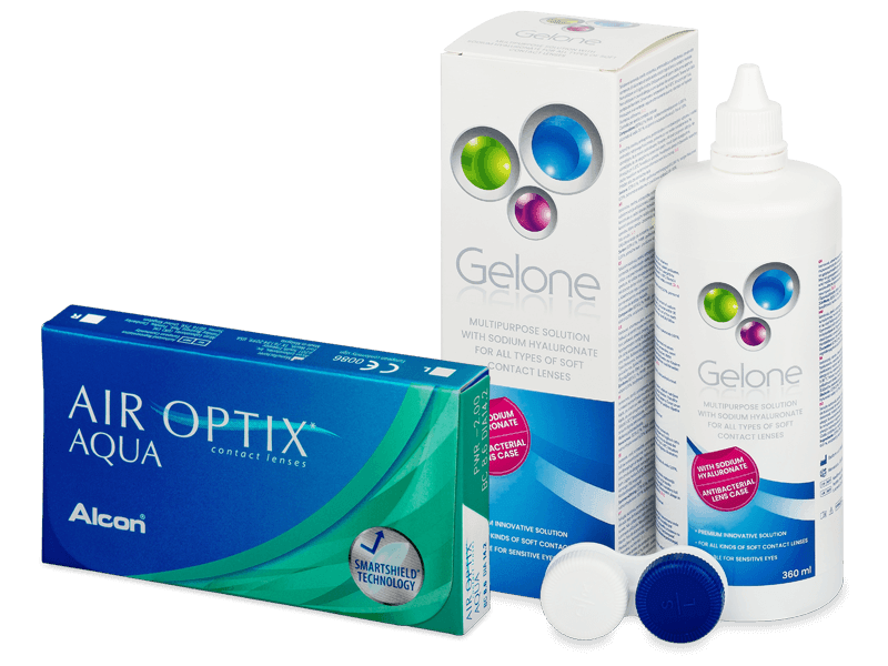 Air Optix Aqua (6 lēcas) + Gelone Šķīdums 360 ml
