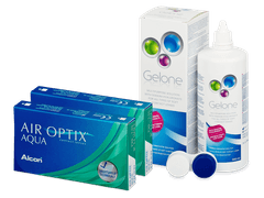 Air Optix Aqua (2x3 lēcas) + Gelone Šķīdums 360 ml